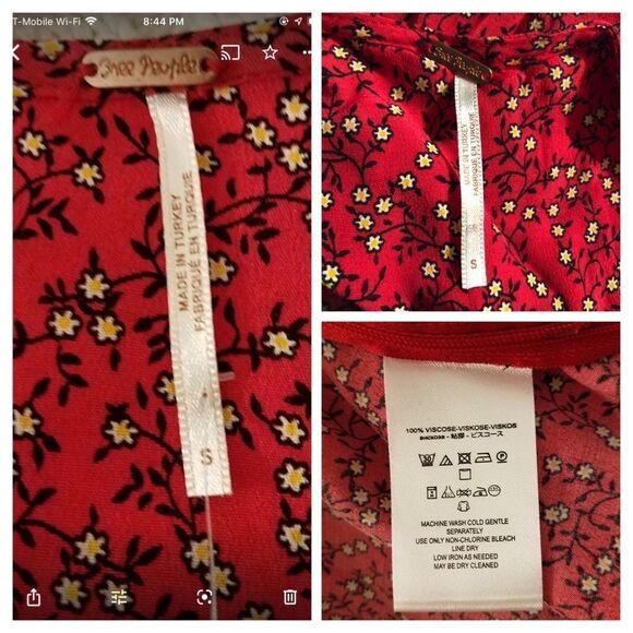 Free People Clara Floral Tunic/Dress sz Small - Picture 7 of 8